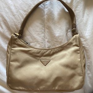 Prada Tessuto Nylon Sport Shoulder Bag Rosso Tan/Beige